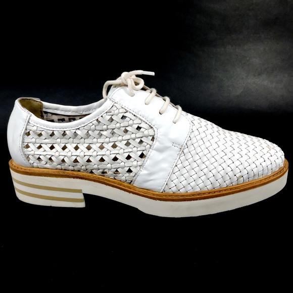 DONNA PIU 🇮🇹 WOMEN'S WHITE SOFT LEATHER SUMMER OXFORD SHOES - Picture 4 of 7